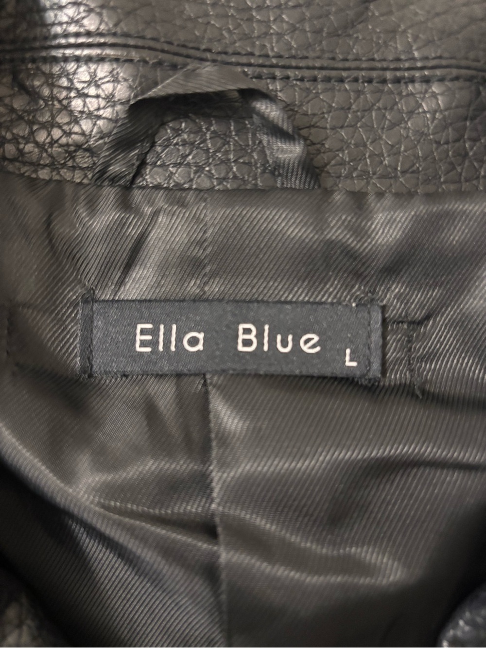 Women's Black Faux Leather Moto Jacket with Zip Detailing.never worn - Picture 5 of 8